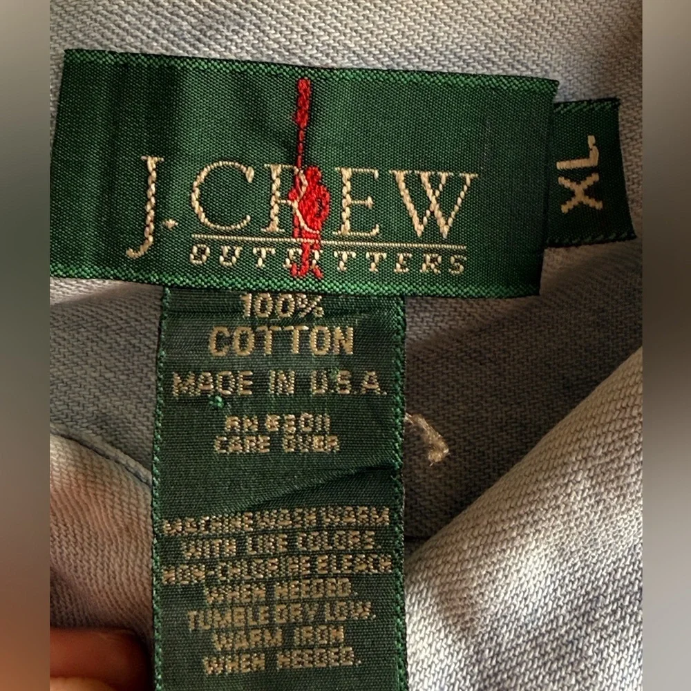 J Crew Vintage ‘Outfitters’ 80s 90s Men’s Chambray Button Down Shirt, size XL